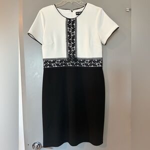 Karl Lagerfeld Black and White Midi Dress